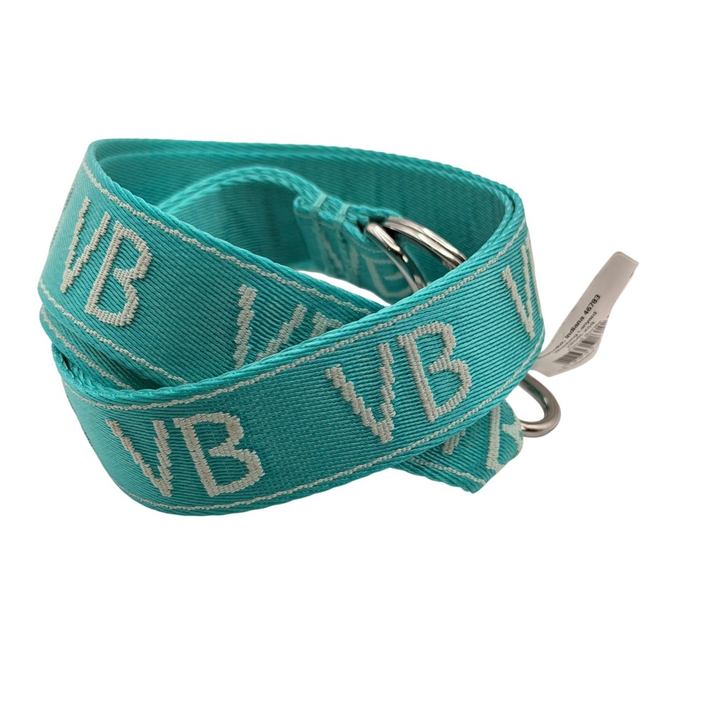Vera Bradley Logo Lanyard Teal Webbing Keychain ID Holder Preppy School Travel